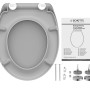 Schütte WC-Sitz Duroplast Grau mit Absenkautomatik und Zubehör für Standard-WCs.