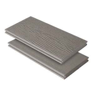 Kovalex Terrassendiele WPC Massiv Grau, Holzstruktur, 300 cm Länge.