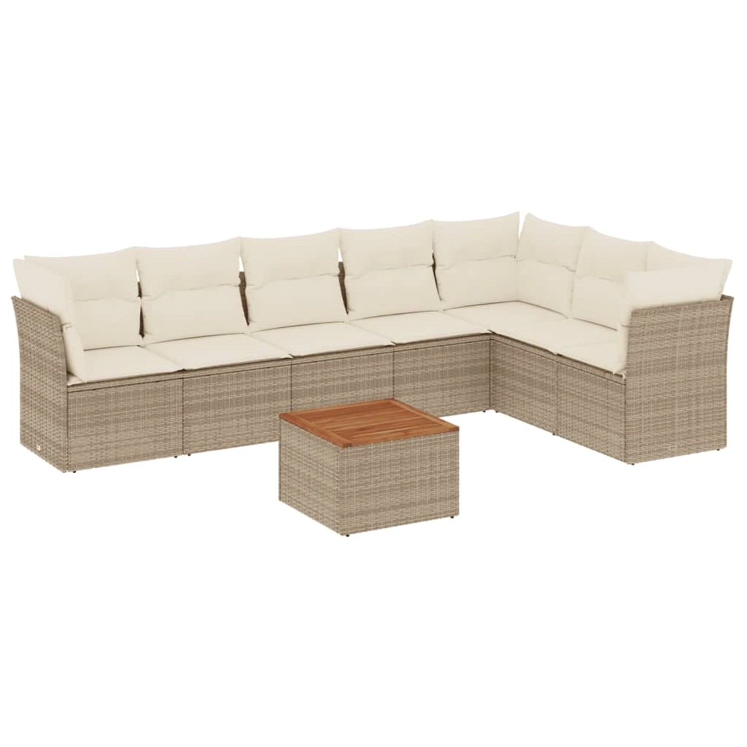 vidaXL 8-Tlg Garten-Sofagarnitur mit Kissen Beige Poly Rattan 3223678 günstig online kaufen
