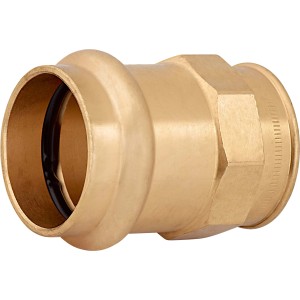 Press-Übergangsmuffe aus Rotguss, 28 mm x 24,1 mm (Rp 3/4), für Kupferrohr-Verbindungen.