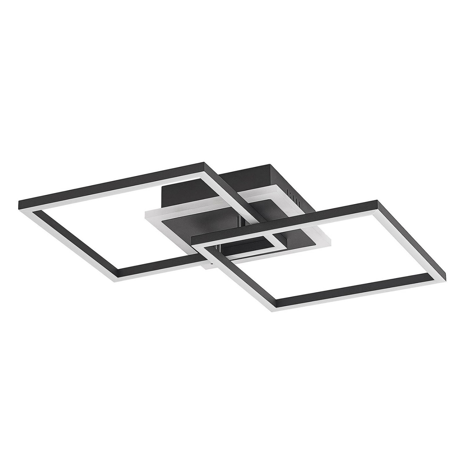 Lindby LED Deckenleuchte Fjardo 8032345 Dimmbar mit Leselampe Modern in Schwarz aus Aluminium 1-flammig Wohnzimmerleucht...
