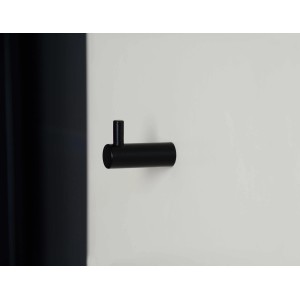 Schwarzer, matter Siro Wandhaken 2453 aus Metall im modernen Design.