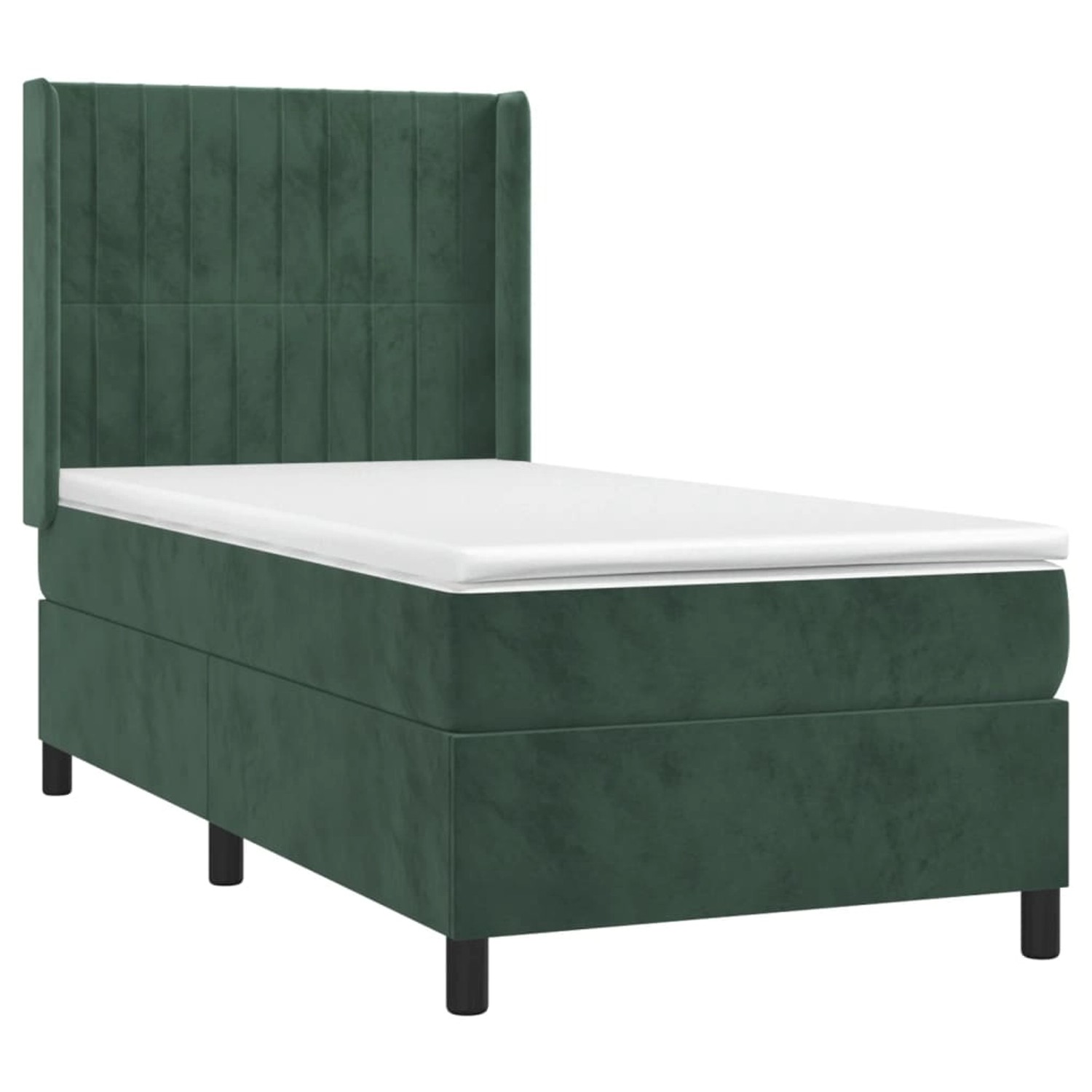 vidaXL Boxspringbett mit Matratze & LED Dunkelgrün 100x200 cm Samt 3139670 günstig online kaufen