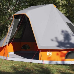 vidaXL Familien-Tipi-Zelt mit Dach Grau und Orange 466 x 310 x 240 cm 42000959
