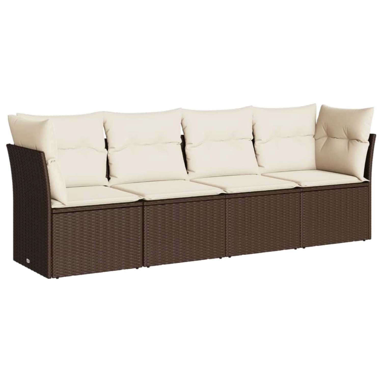 vidaXL 4-Tlg Garten-Sofagarnitur mit Kissen Braun Poly Rattan 3249072 günstig online kaufen