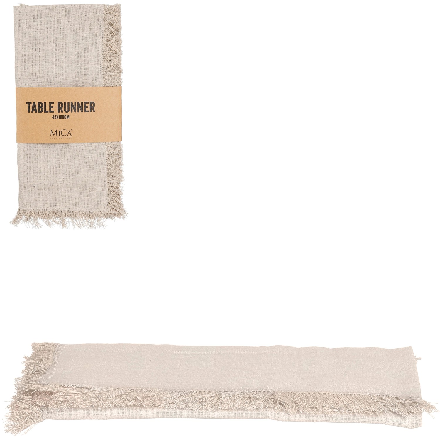 Mica Decorations Villia Tischläufer Beige 180 cm x 45 cm günstig online kaufen