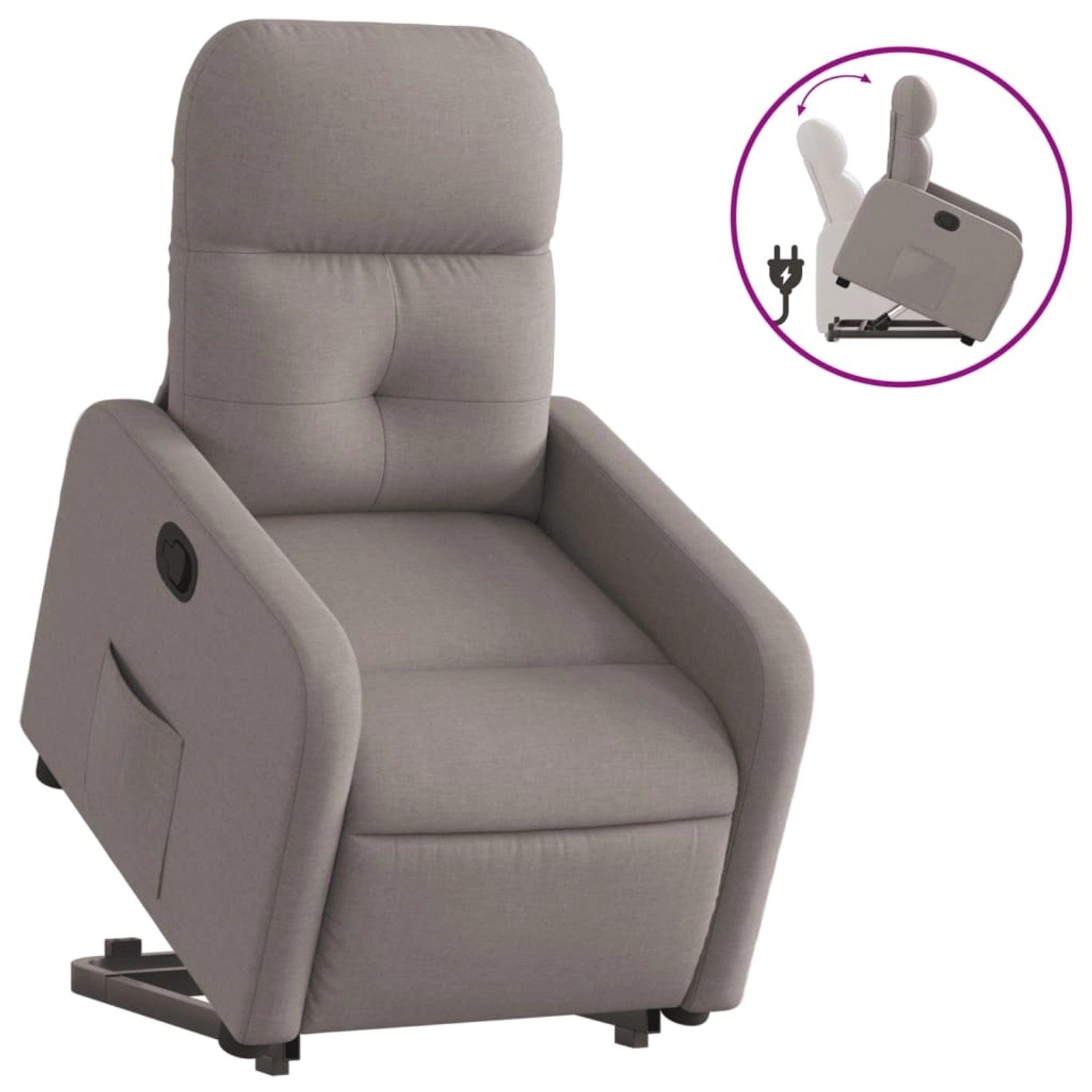 vidaXL Relaxsessel mit Aufstehhilfe Taupe Stoff Modell 25 günstig online kaufen