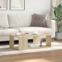 Rechteckiger Couchtisch Sonoma-Eiche (89,5x48x30 cm) aus Holzwerkstoff mit Ablagefächern.