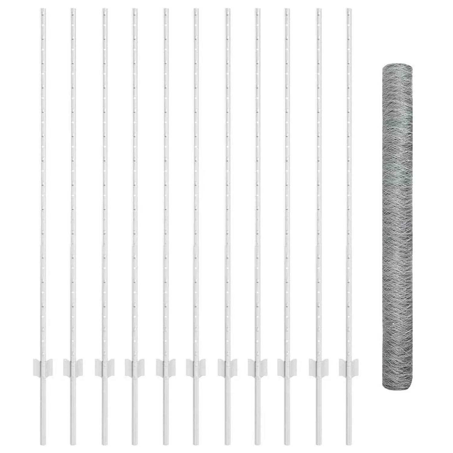 vidaXL Zaun mit Pfosten Silber 1,4 x 25 m Stahl 3337009 günstig online kaufen