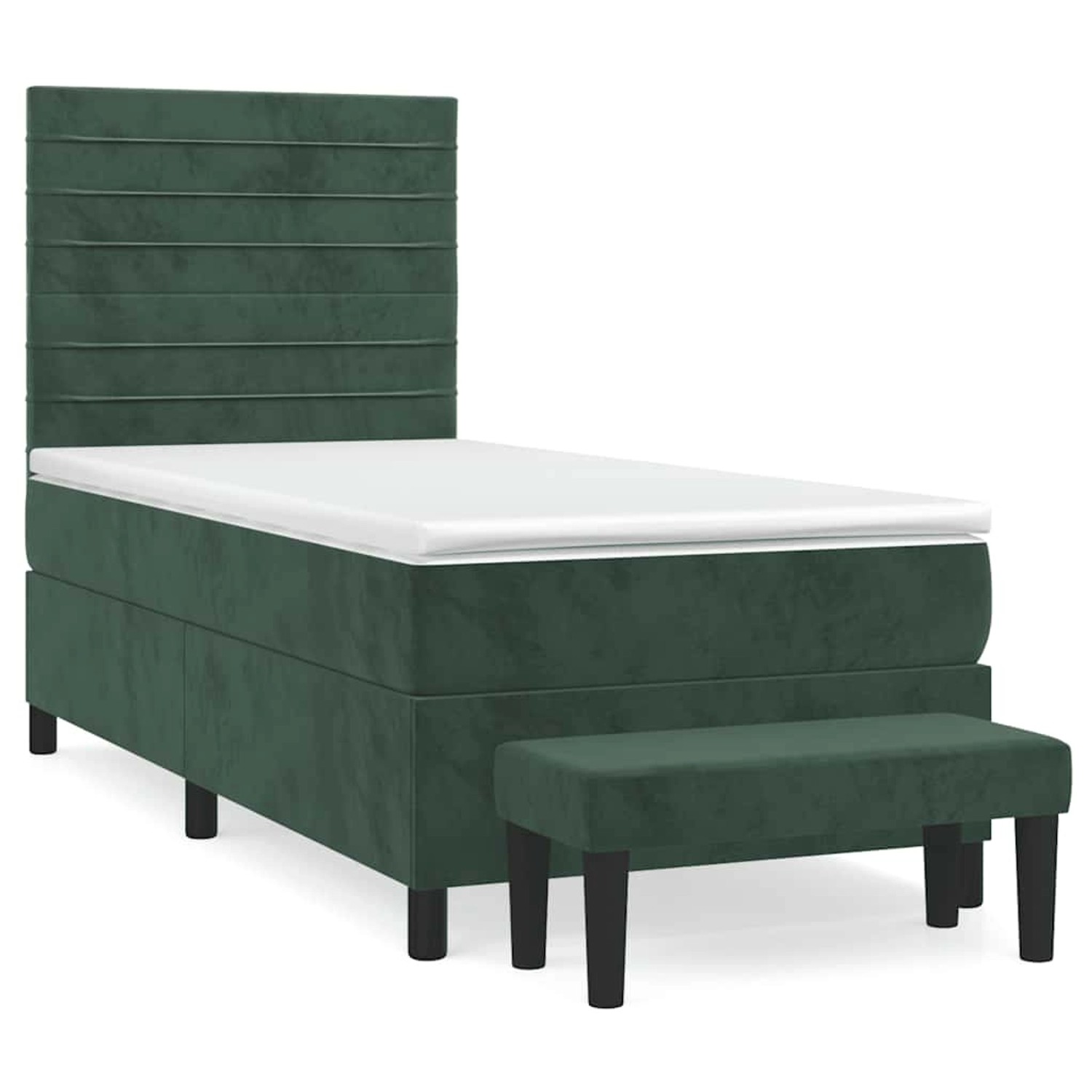 vidaXL Boxspringbett mit Matratze Dunkelgrün 90x190 cm Samt 3137878 günstig online kaufen
