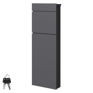 Freistehender ML-Design Standbriefkasten in Anthrazit aus Stahl, mit Schlüssel. Ideal für den Eingangsbereich.