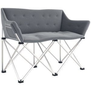 Outsunny Campingstuhl Metall Oxfordstoff Grau 120L x 57B x 95H cm