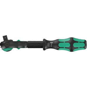 Wera Zyklop 8000 B Speed-Knarre Black Edition, 3/8 Zoll Antrieb, Schraubendreher mit schwarz-grünem Griff.