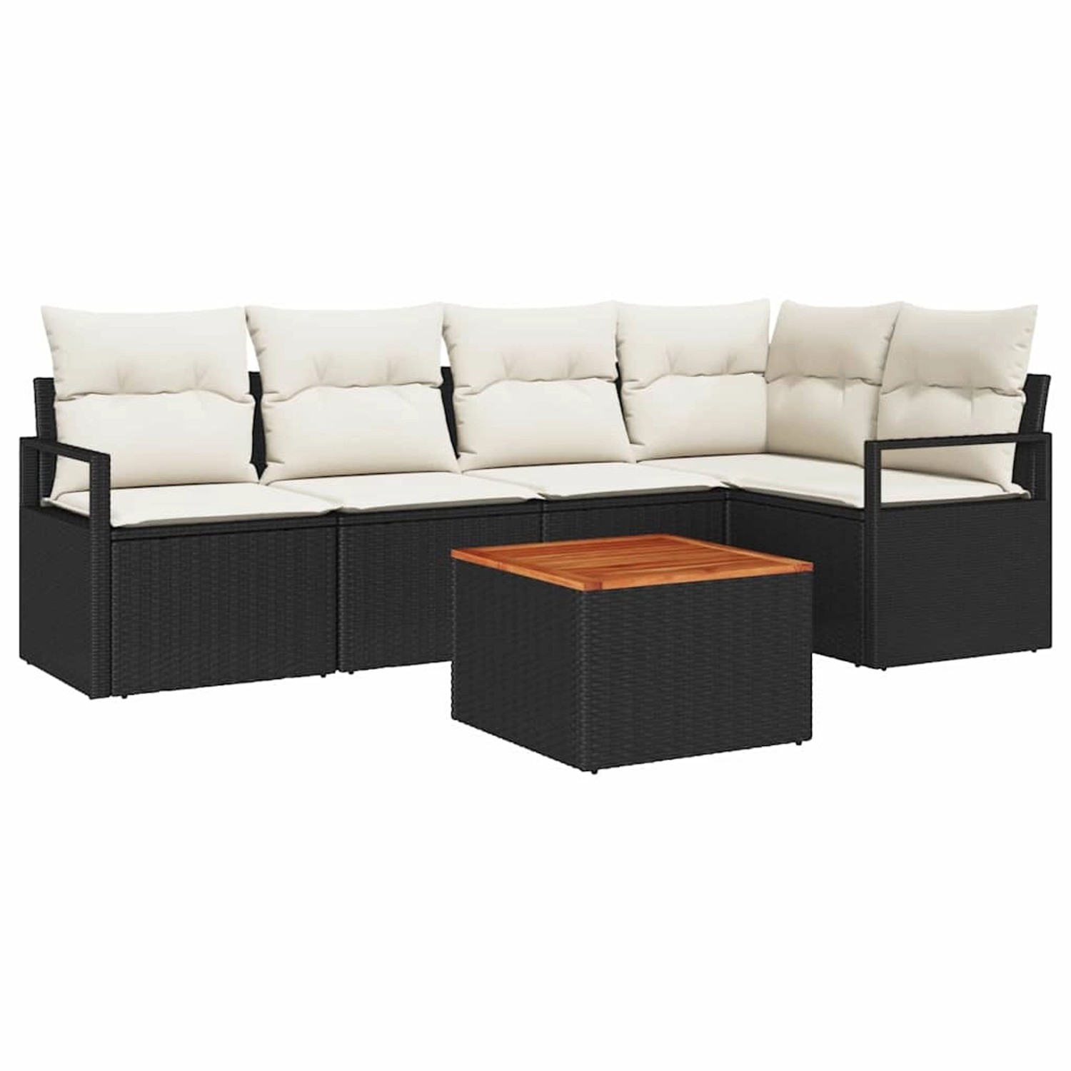 vidaXL Garten-Sofa-Set mit Kissen 6-Tlg Schwarz Poly Rattan 3347705 günstig online kaufen
