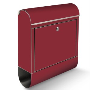 Banjado Briefkasten aus Edelstahl in Burgunderrot mit Zeitungsfach.