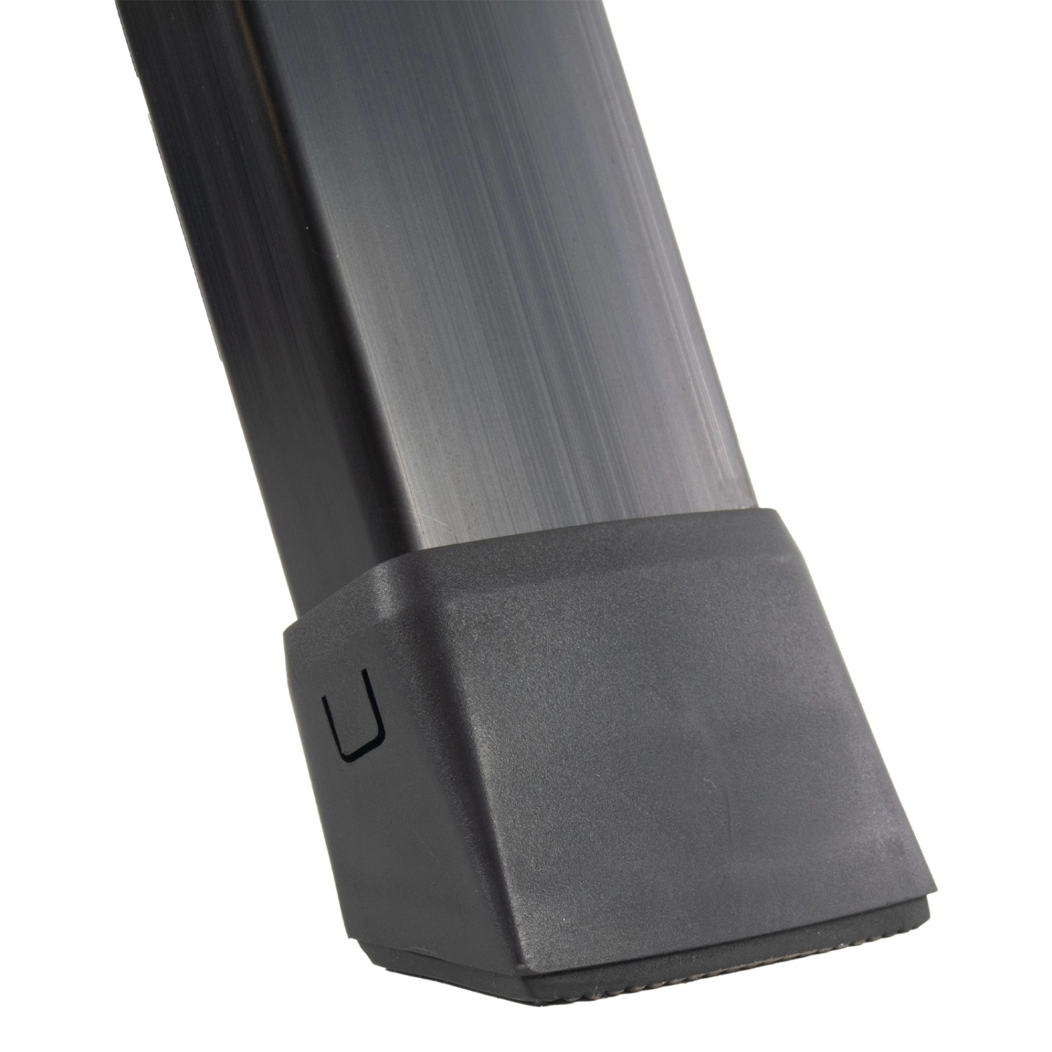 Detailaufnahme: Rutschfester Fuß der TRUTZHOLM Trittleiter, 2-stufig, für sicheren Stand.