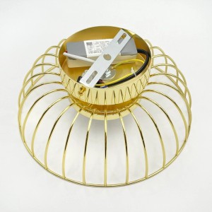 Lamkur LED-Deckenleuchte Betsy Gold, Ø 25cm, Detailansicht der goldenen Metallstruktur.