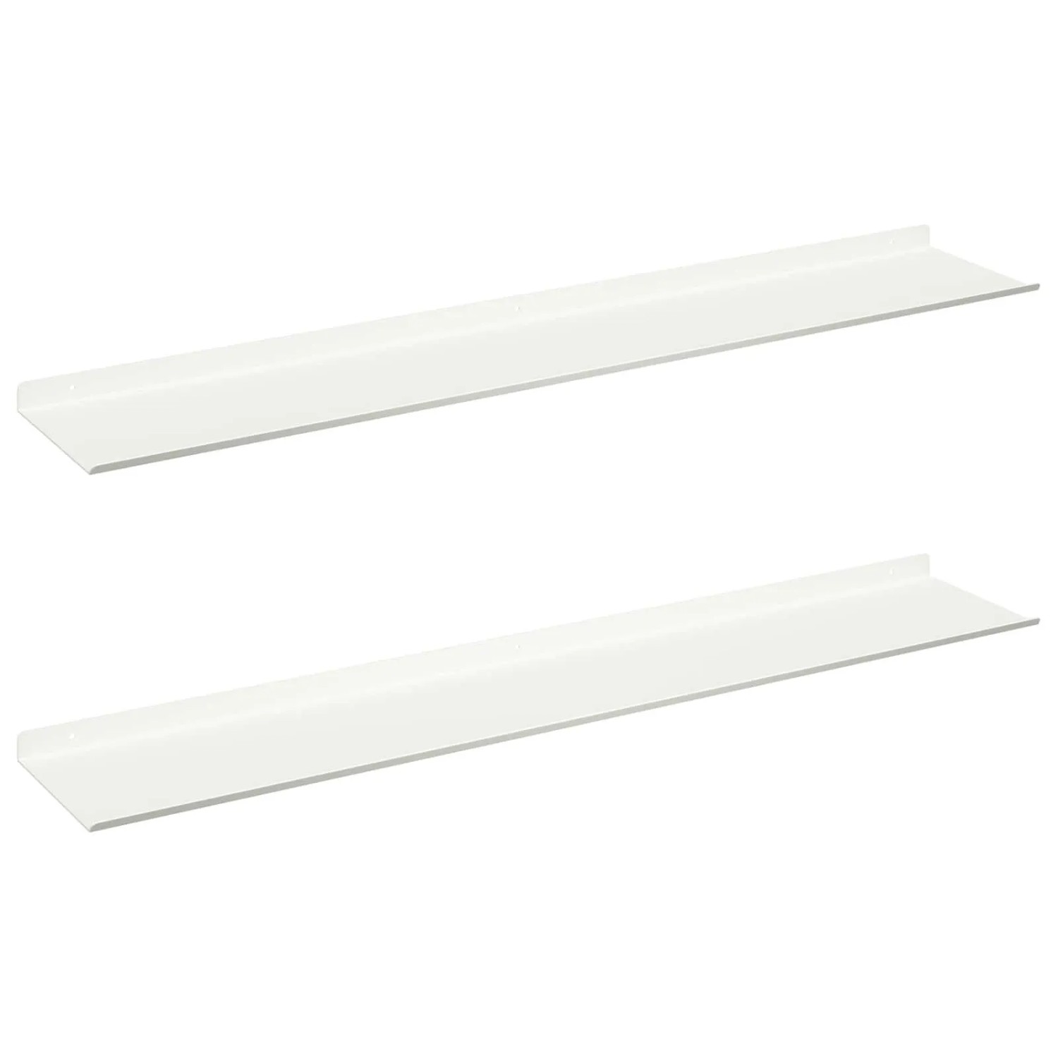 vidaXL Schwebendes Regal 2 Stk Weiß 100 x 18 x 2,5 cm Stahl 8004054