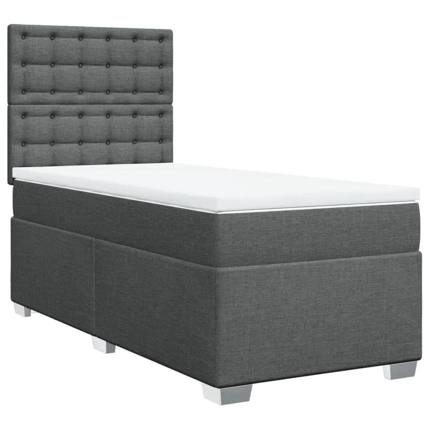 vidaXL Boxspringbett mit Matratze Dunkelgrau 100x200 cm Stoff 3290414 günstig online kaufen