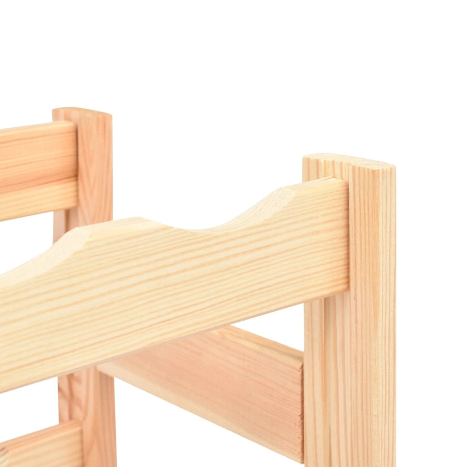 Detailansicht: VidaXL Weinregal aus Kiefernholz für 56 Flaschen. Holzregal für Weinflaschen.