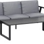 4-teilige Lounge- und Esstischgruppe Tamworth in Anthrazit-Grau mit Sofa, Sesseln und Tisch.