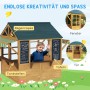 AIYAPLAY faltbares Spielhaus aus Holz mit Fenstern und Kreidetafeln für Kinder von 3-8 Jahren.