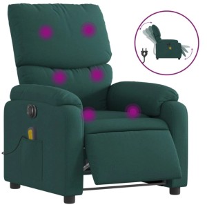 vidaXL Massagesessel Elektrisch Dunkelgrün Stoff 3204818