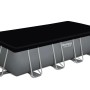 Bestway Stahlrahmenpool-Set PowerSteel, 549x274x122cm, grau, mit Abdeckung.