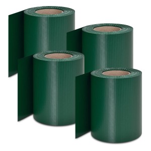 Juskys PVC Sichtschutzstreifen 4er Set Grün für Stabmattenzaun, Rollen aufrecht