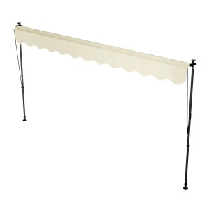 Beige Klemmmarkise Kapstadt 400x120 cm für Balkon und Terrasse.