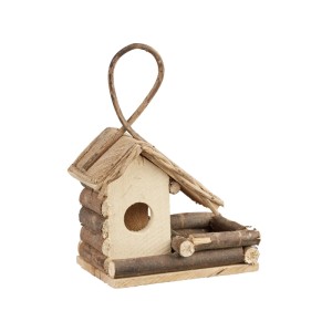 Relaxdays Vogelhaus Buchsbaum Natur Zum Aufhängen 29 cm x 20 cm x 12 cm 0,45 kg