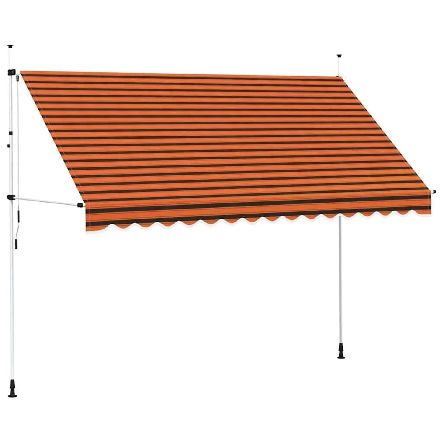 vidaXL Einziehbare Markise Handbetrieben 350 cm Orange und Braun 145839