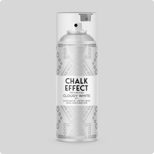 COSMOS LAC Kreidefarbe Spray Chalk Effect  Hochwertige Chalky Kreidesprühfarbe Farbspray  Spray Paint Farbe Wolkenweiß