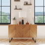 HEVVA Möbelfüße LUXEMBURG, 2er Set, schwarz, 20x30 cm, unter Sideboard im Wohnzimmer.