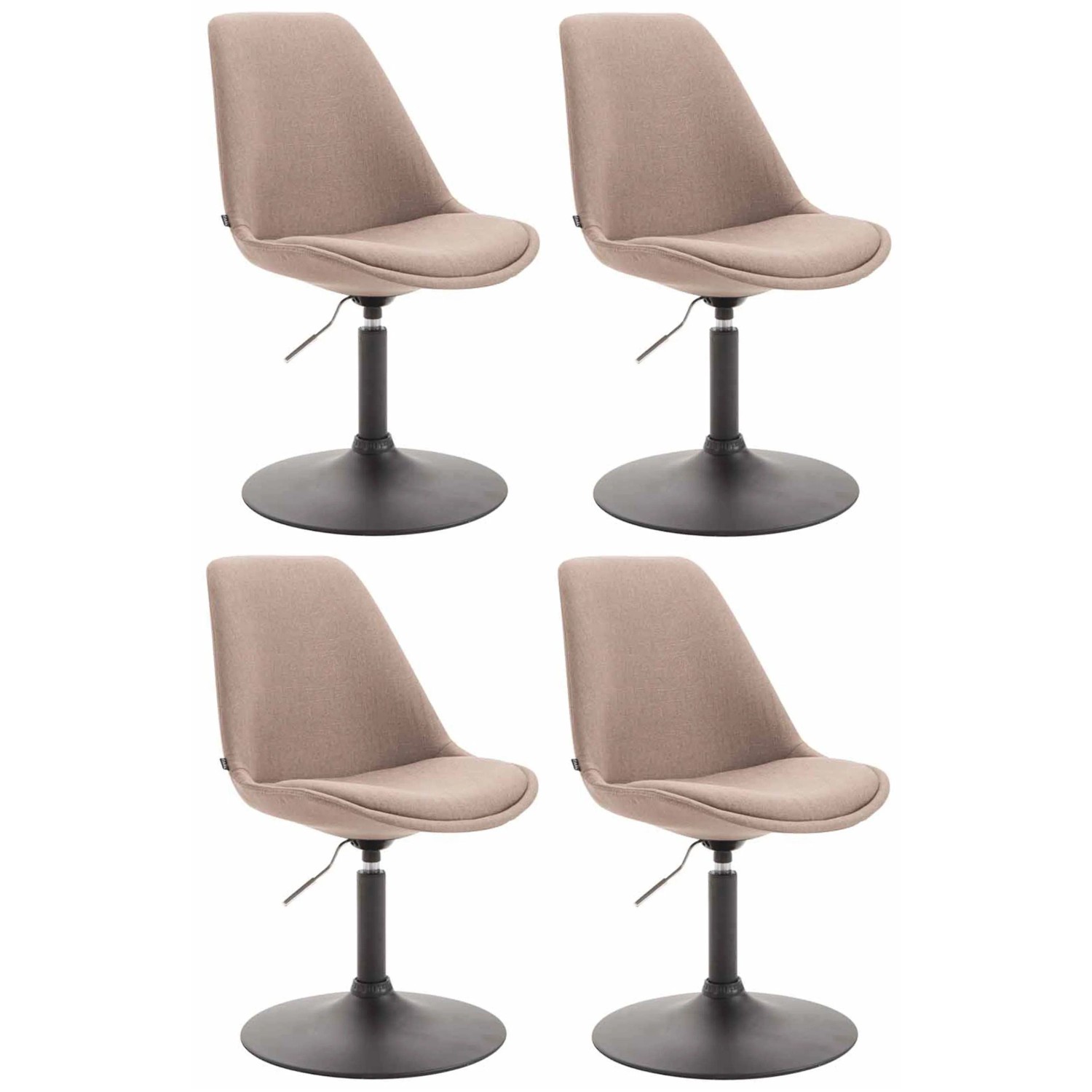 CLP 4er Set Esszimmerstühle Maverick Stoff Taupe/Schwarz