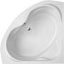 Weiße Ottofond Eckbadewanne Madras, 145 cm, Draufsicht. Moderne Badewanne aus Sanitäracryl mit Mittelablauf.