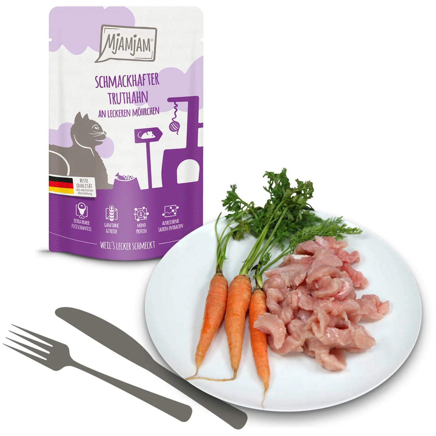 MjAMjAM Quetschie - Delikates Huhn an gedämpftem Kürbis 300g online