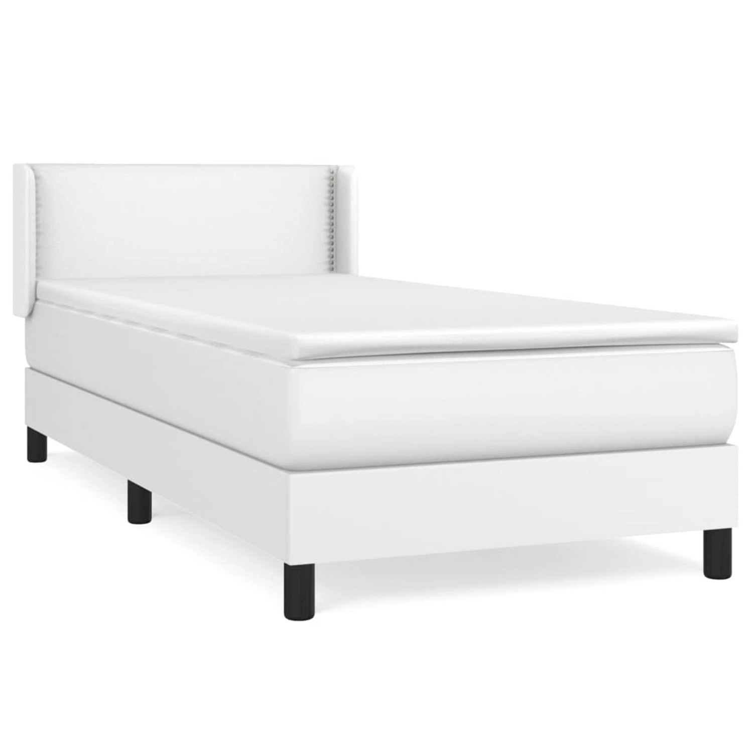 vidaXL Boxspringbett mit Matratze Weiß 100x200 cm Kunstleder 3130704 günstig online kaufen