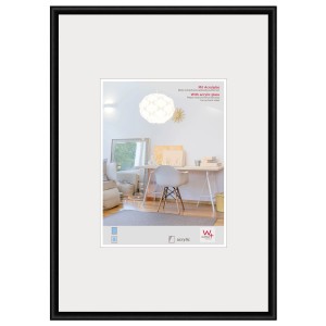 Schwarzer Kunststoff Bilderrahmen 59,4x84 cm mit Kunstglas von walther design.