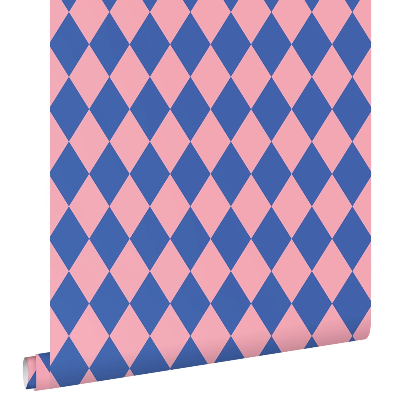 ESTAhome Tapete Karomuster Blau und Rosa 50 x 900 cm günstig online kaufen