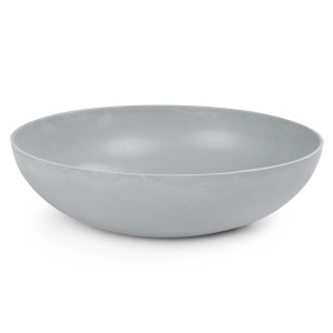 Helle, marmorierte Pflanzschale von matches21, 37 cm Durchmesser, geeignet für den Außenbereich.