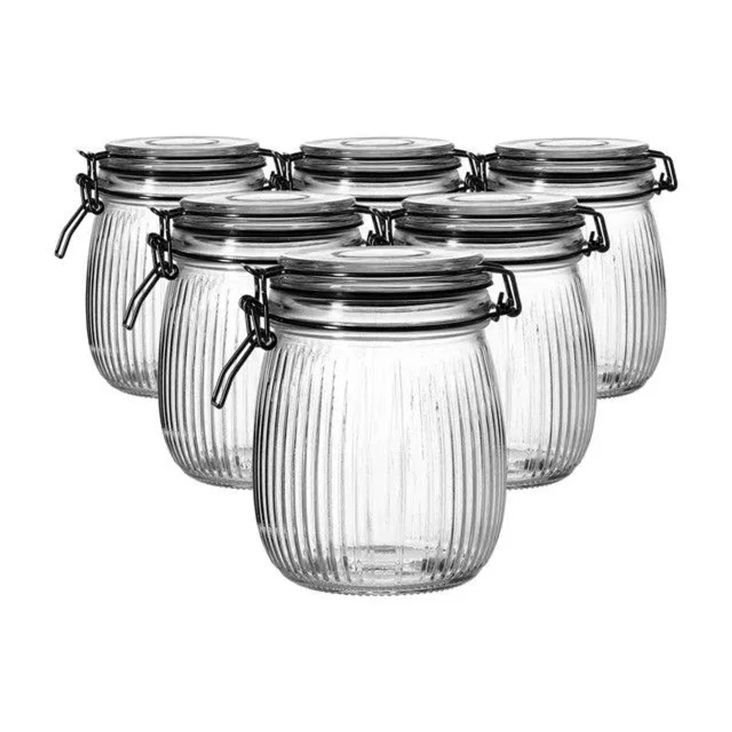 Ritzenhoff & Breker Runa Vorratsgläser mit Clip-Verschluss 750 ml 6er Set