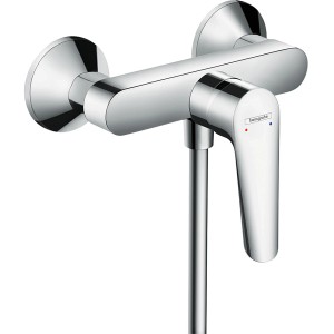 Hansgrohe Logis E Brausearmatur Aufputz, Chrom. Einhebelmischer für Dusche mit glänzender Oberfläche.