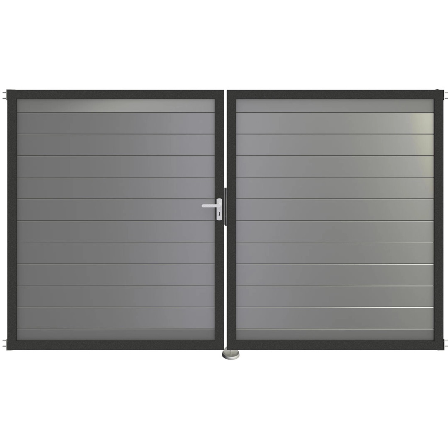 GroJa Steckzaun Tor Lumino DIN Links DB Silbergrau