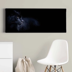 Schwarzer Panther Leinwandbild: Tierfotografie für Wohnzimmer & Schlafzimmer.