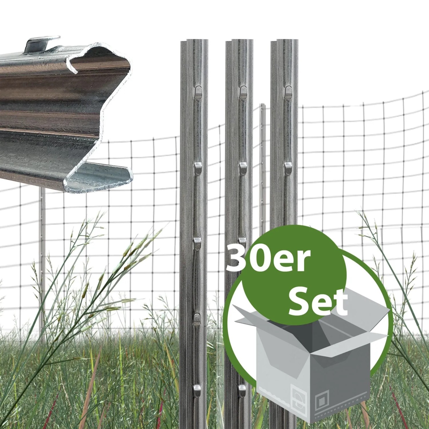 TRUTZHOLM Z Profil Zaunpfosten 150cm Feuerverzinkt 30x Zaunpfähle mit Haken günstig online kaufen