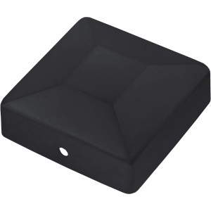 Anthrazitfarbene, spitze Pfostenkappe 71x71 mm für Zaunpfosten.