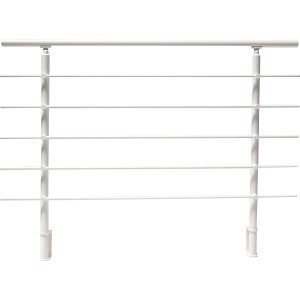 Dieda Geländerset aus Aluminium, weiße Ausführung mit waagerechten Rundstäben.