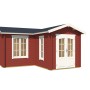 Lasita Maja Gartenhaus Portsmouth 44, schwedenrot, 400x400 cm. Holz-Gartenhaus mit Doppeltür und Fenster.