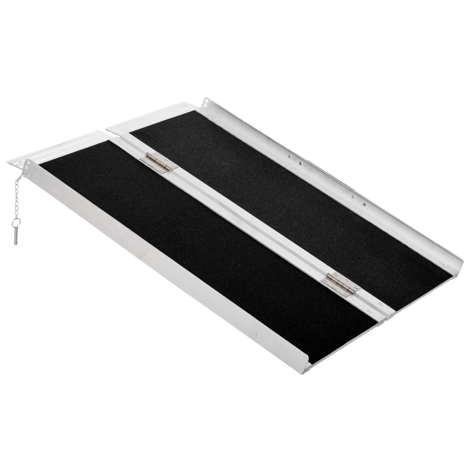 HOMCOM Rollstuhlrampe Aluminum Kunststoff Silber L91 x B72 x H5 cm günstig online kaufen